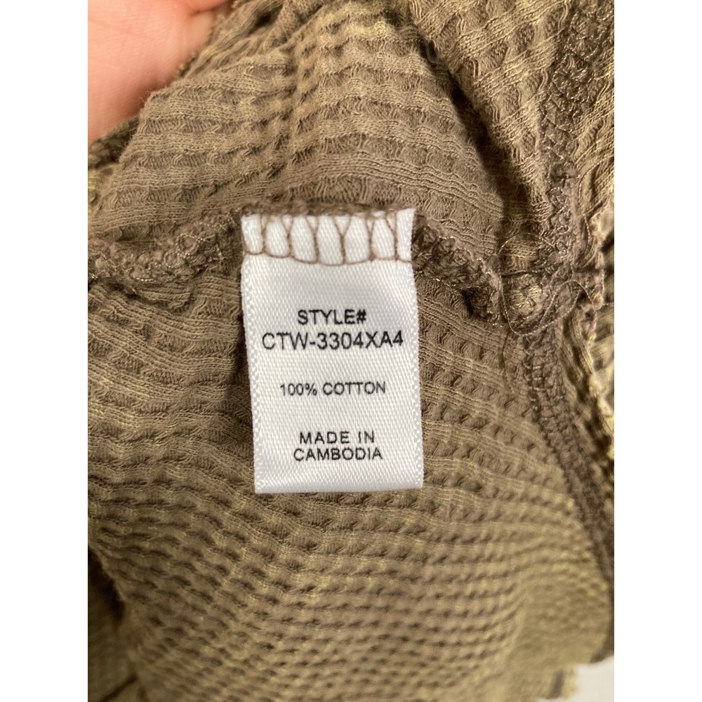 Zenana Womens Plus Size 1X/2X Waffle Knit Thermal Top Olive Green Oversized - Picture 8 of 8